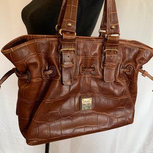 Dooney & Bourke Chiara Handbag Leather Crocodile Brown Satchel